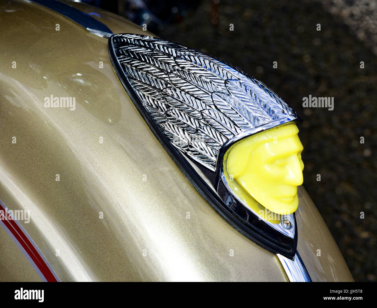 American Indian moto parafango motif del capo indiano Foto Stock