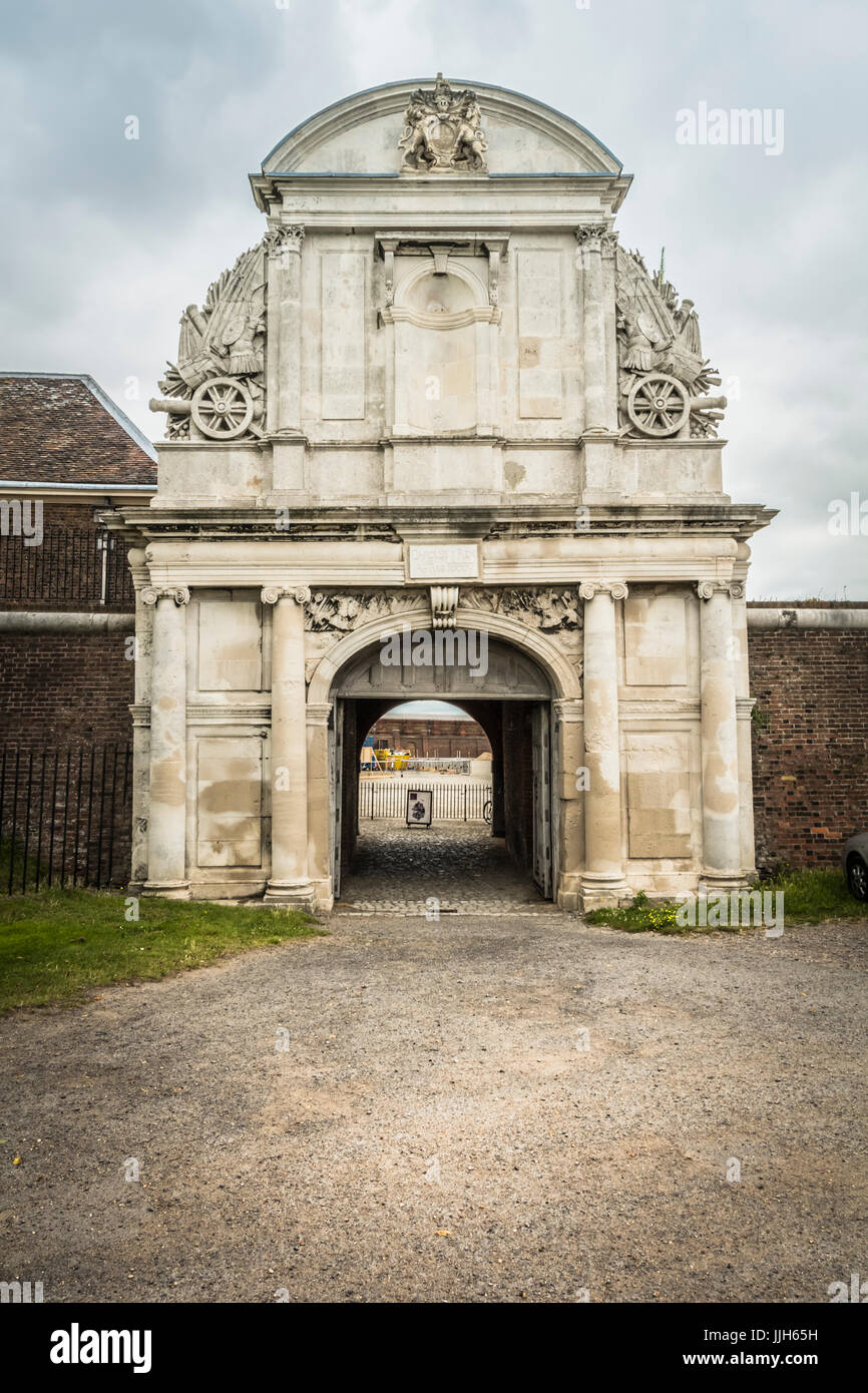 Ingresso al Forte di Tilbury, Tilbury, Essex, Inghilterra, Regno Unito Foto Stock