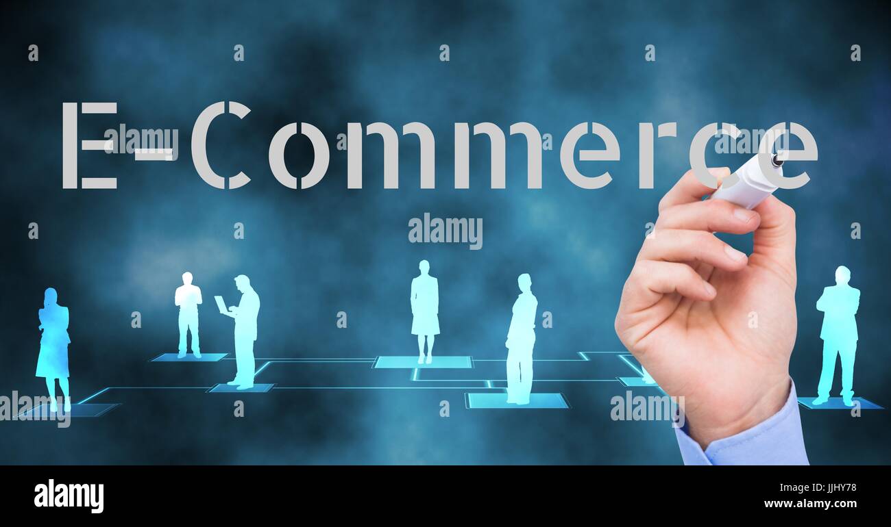 L'E-commerce, scrivere a mano di business. Foto Stock