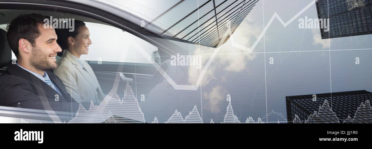 Matura in auto con effetto di transizione 3d Foto Stock