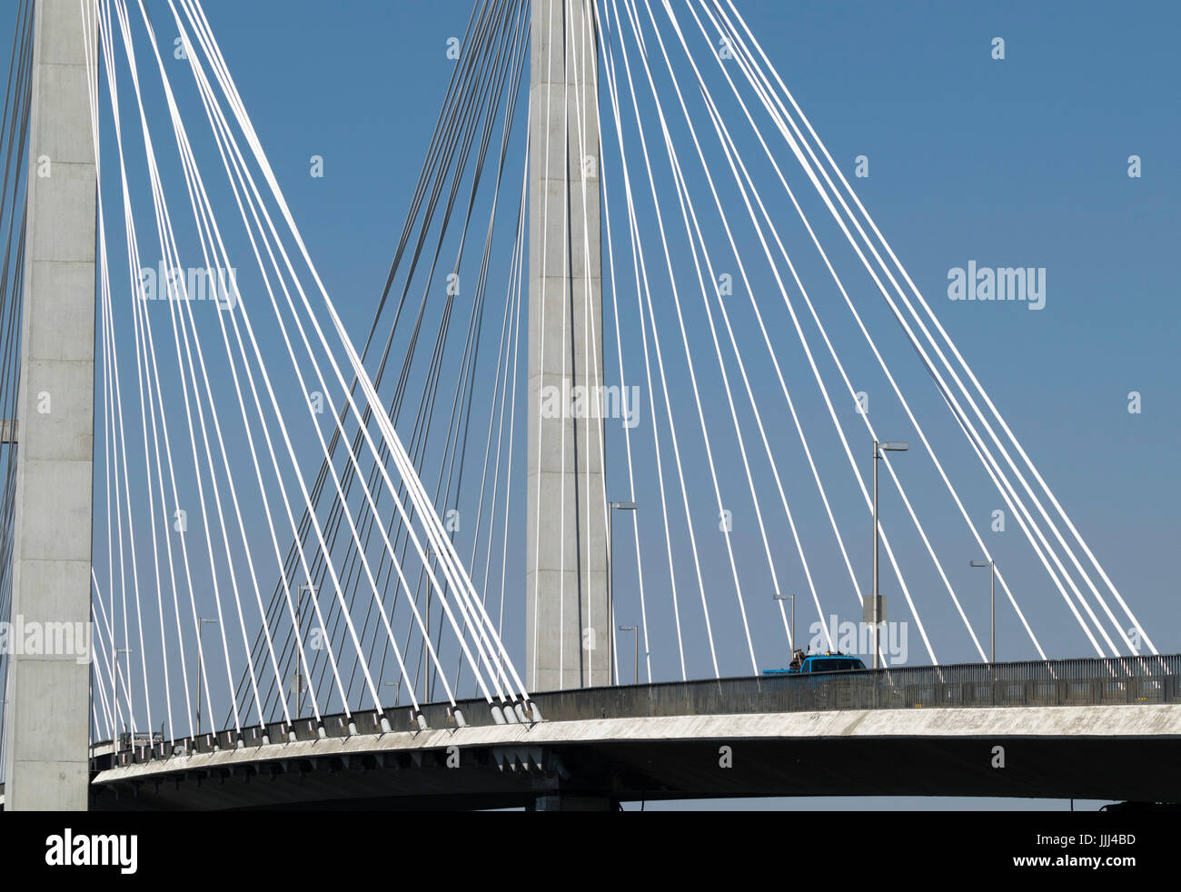 Il cavo ponte, ufficialmente chiamato la Ed Hendler Bridge, abbraccia il Columbia River tra Pasco e Kennewick, Tricities, STATI UNITI D'AMERICA Foto Stock