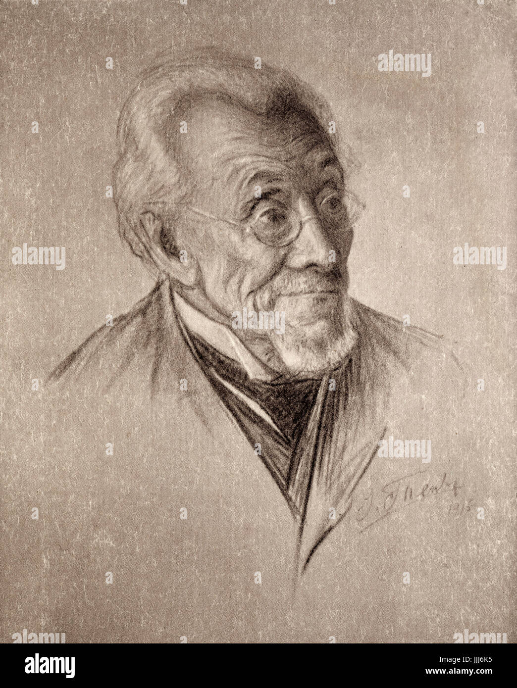 Mendele Mocher Seforim / Mendele Mokher s'forim - (Mendel il libraio) nome originale Sholem Yankev Abramovitch, noto come 'nonno di letteratura Yiddish" 1836-1917. Nato in Europa Orientale. Scheda Levanon Foto Stock