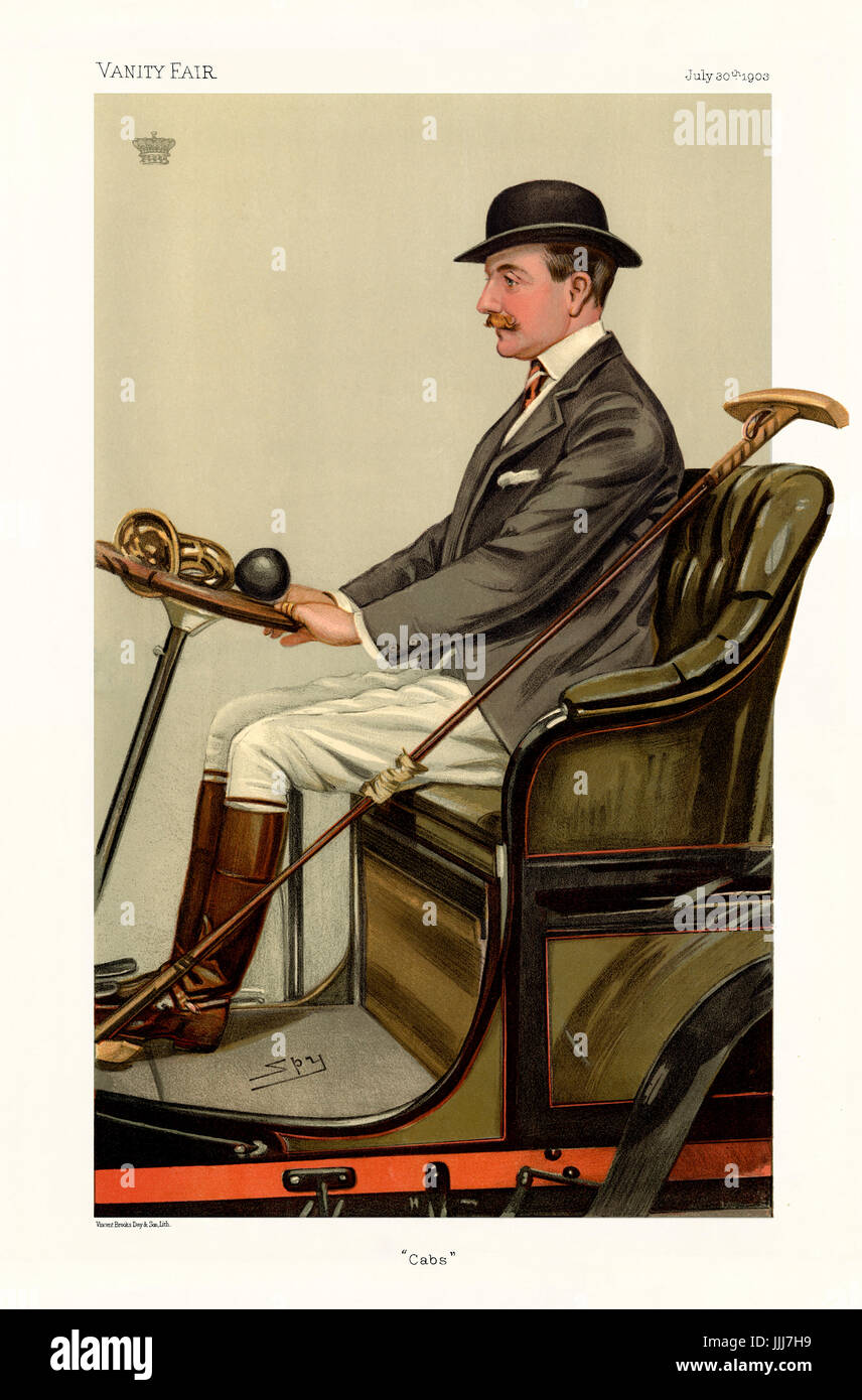 Principali Charles Chetwynd-Talbot, Conte di Shrewsbury - Ritratto seduta. Vanity Fair caricatura da Spy (vero nome Sir Leslie Matthew Ward 21 Novembre 1851 - 15 Maggio 1922). La didascalia recita "cabs", datato 30 luglio 1903. (Litografia di Vincent Brooks, giorno & Figlio) CC-T: British peer: 13 Novembre 1860 - 7 maggio 1921. Foto Stock