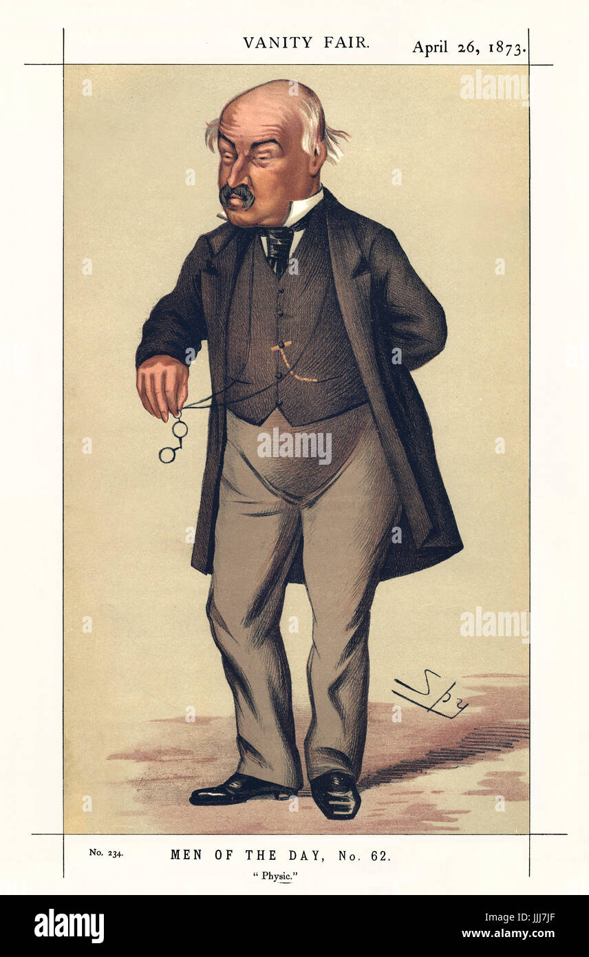 Sir William Jenner - Ritratto in piedi. Vanity Fair caricatura da Spy (vero nome Sir Leslie Matthew Ward, 21 novembre 1851 - 15 Maggio 1922). La didascalia recita 'Men del giorno, n. 62: Physic.', datata 26 aprile 1873. WJ: medico che ha scoperto la differenza fra il tifo e tifo: 30 gennaio 1815 - 11 dicembre 1898. Foto Stock