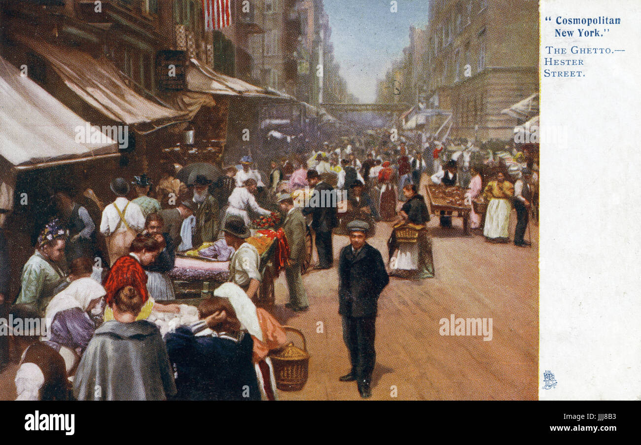 Hester Street, Quartiere Ebraico, New York, 1908 mercati, Foto Stock