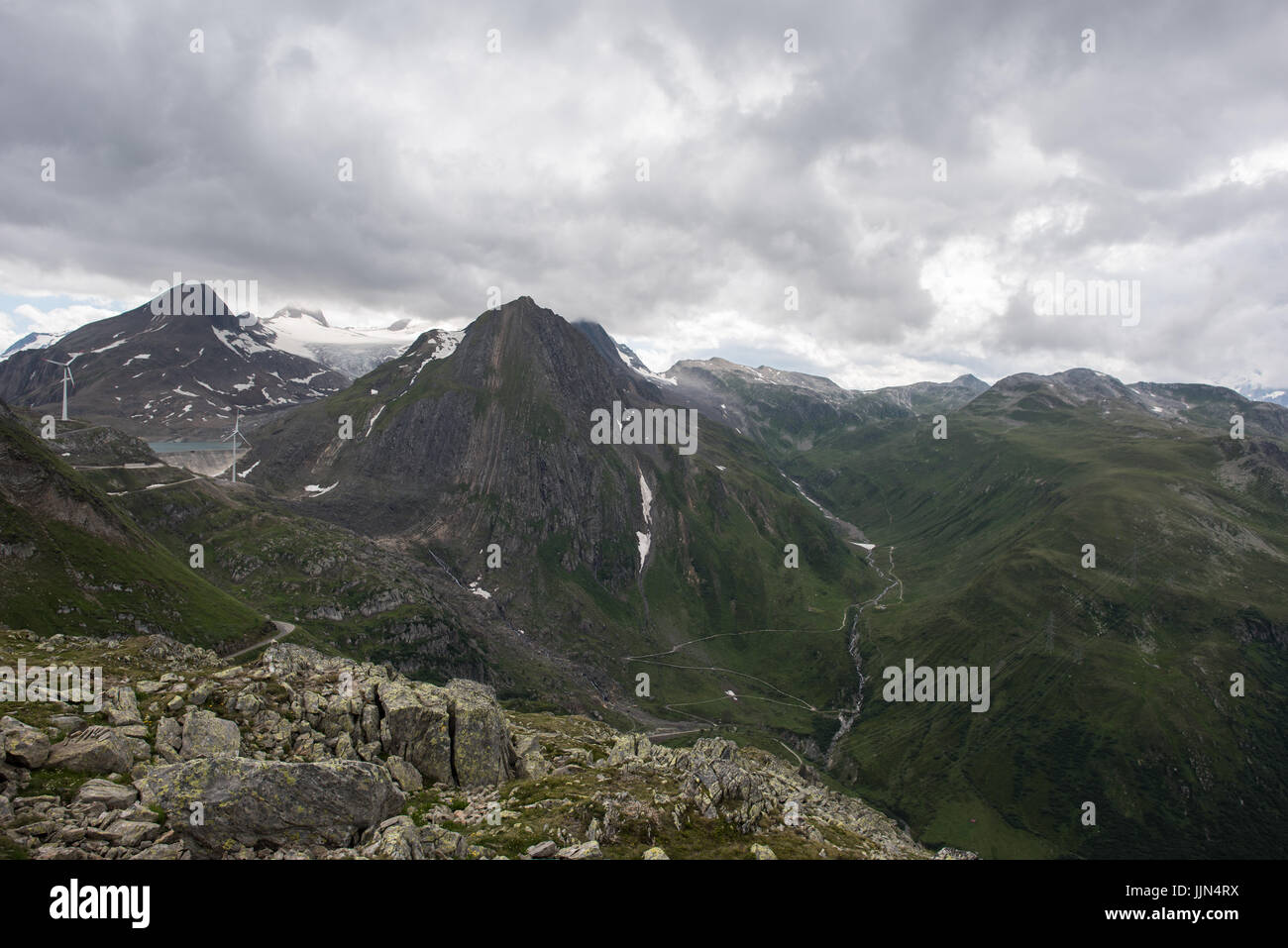 Nufenenpass 2.478 m, vista griessee Foto Stock