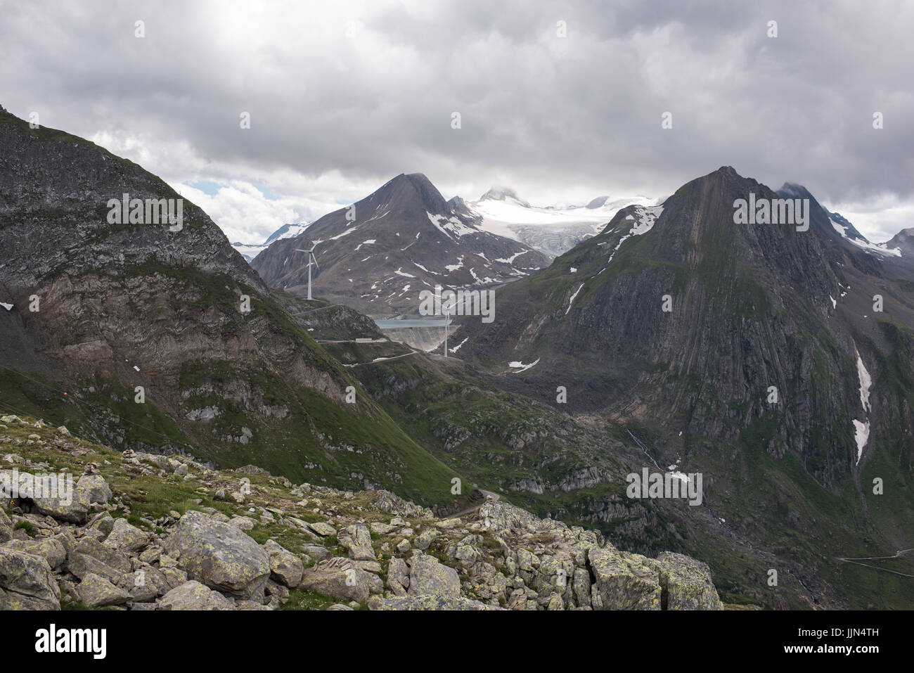 Nufenenpass 2.478 m, vista griessee Foto Stock