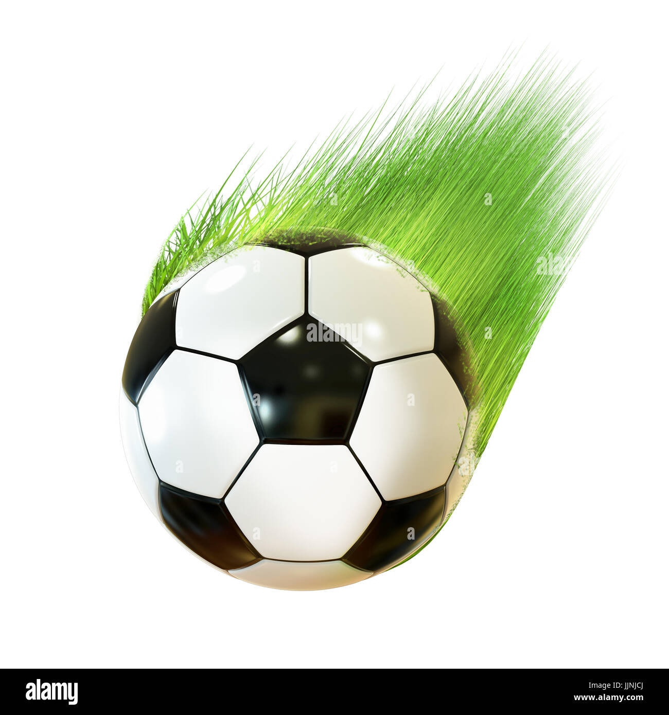 3D rendering pallone da calcio con linea di movimento Foto stock - Alamy