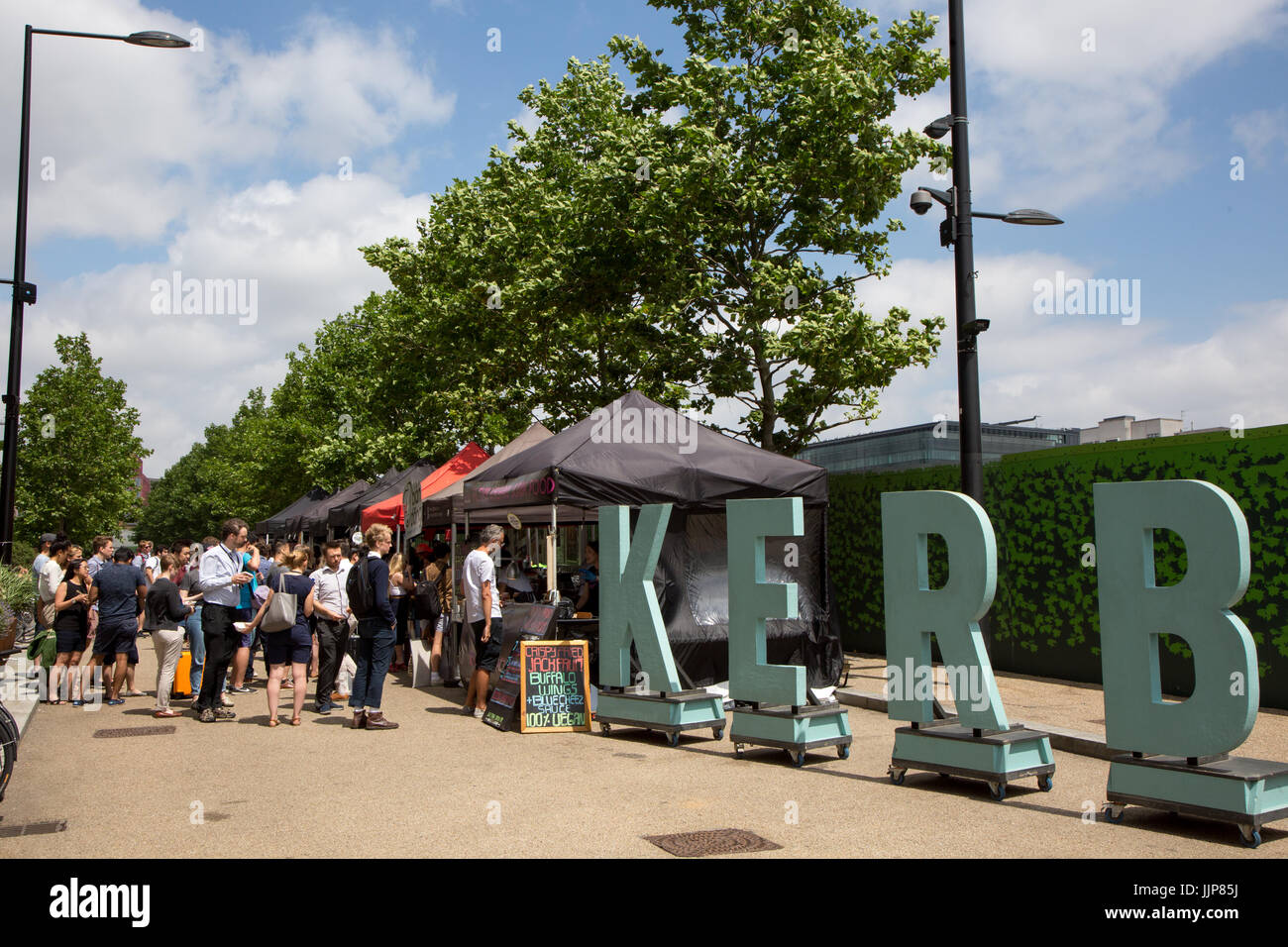 Frenare, una street market alimentare appena a nord della stazione di King Cross Foto Stock