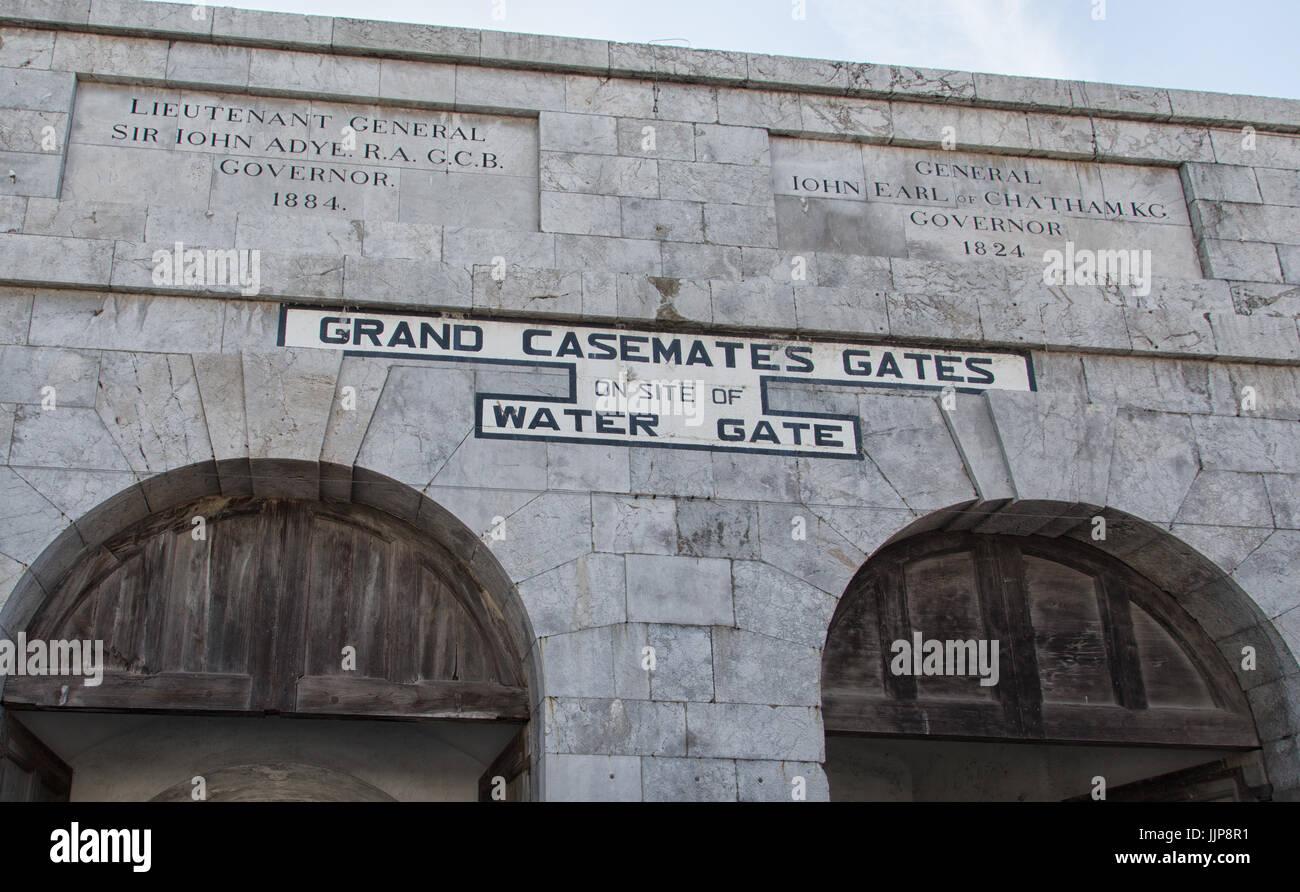 Grand Casemates cancelli in Gibralter Foto Stock