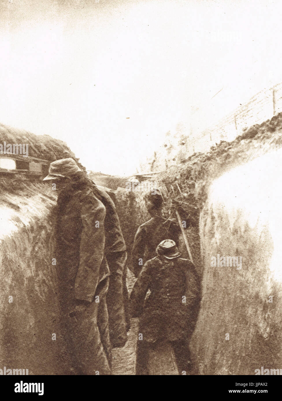 Manichini in trincee per ingannare nemico aviatori Foto Stock