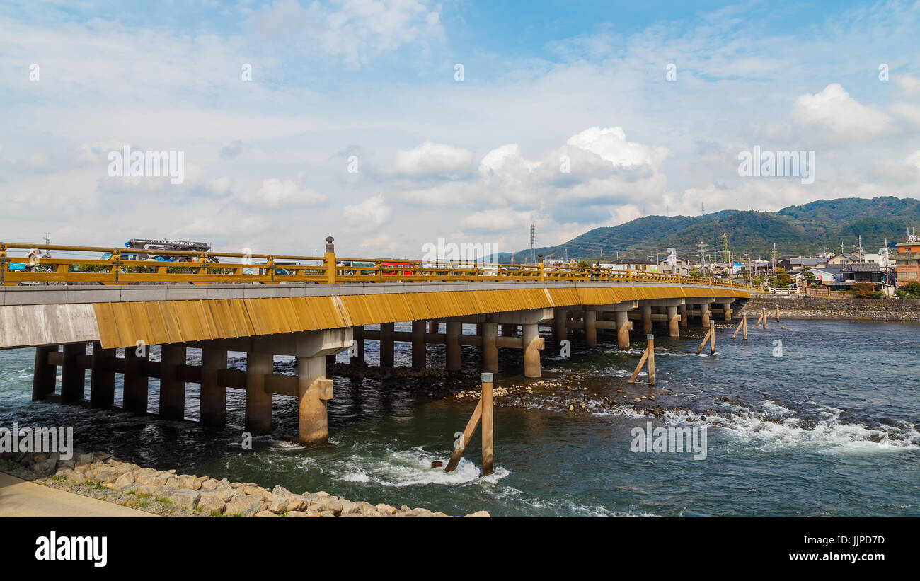 Ponte di Uji a Kyoto, Giappone Foto Stock