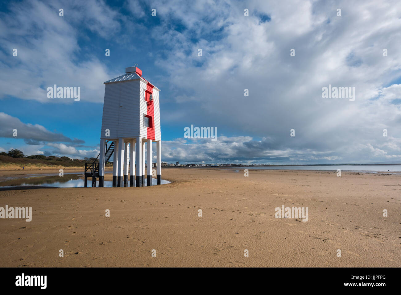 Una vista in direzione di Burnham on sea faro. Foto Stock