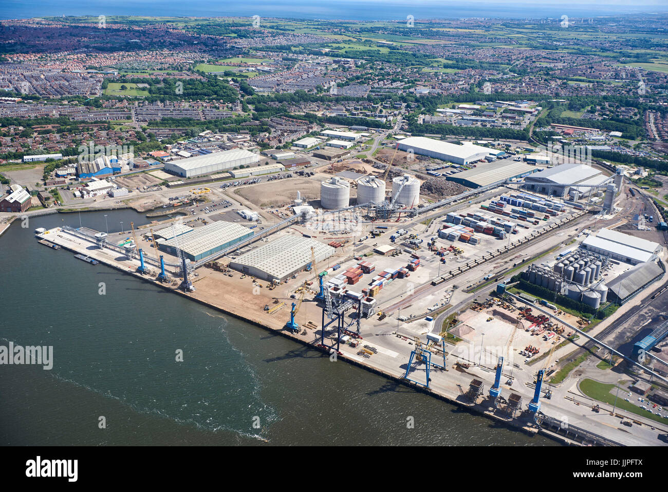 Il Fiume Tyne e porto di Tyne, South Shields, North East England, Regno Unito Foto Stock