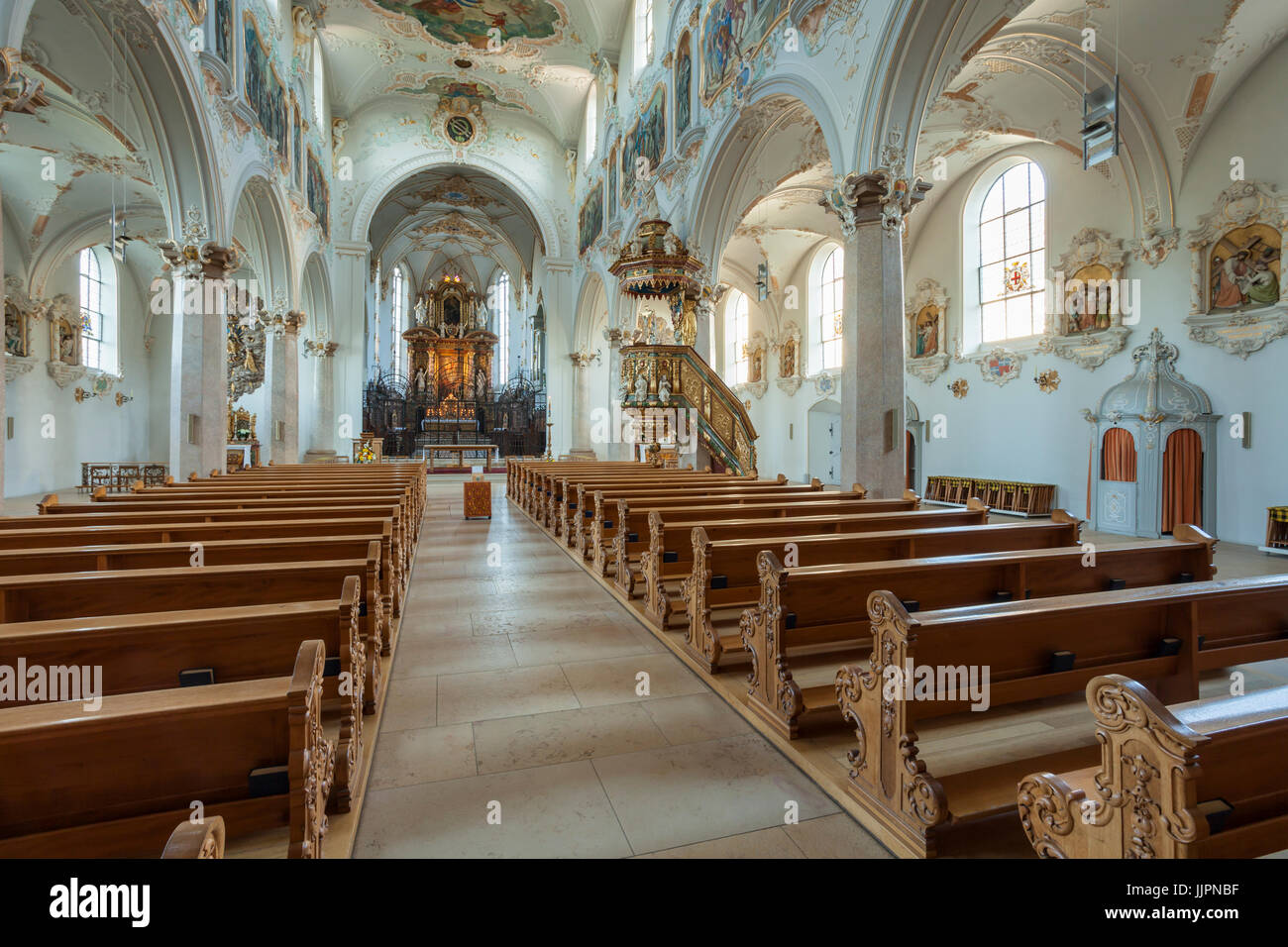 Interno della chiesa nel monastero di Mariastein complesso nel cantone di Soluthurn. Foto Stock