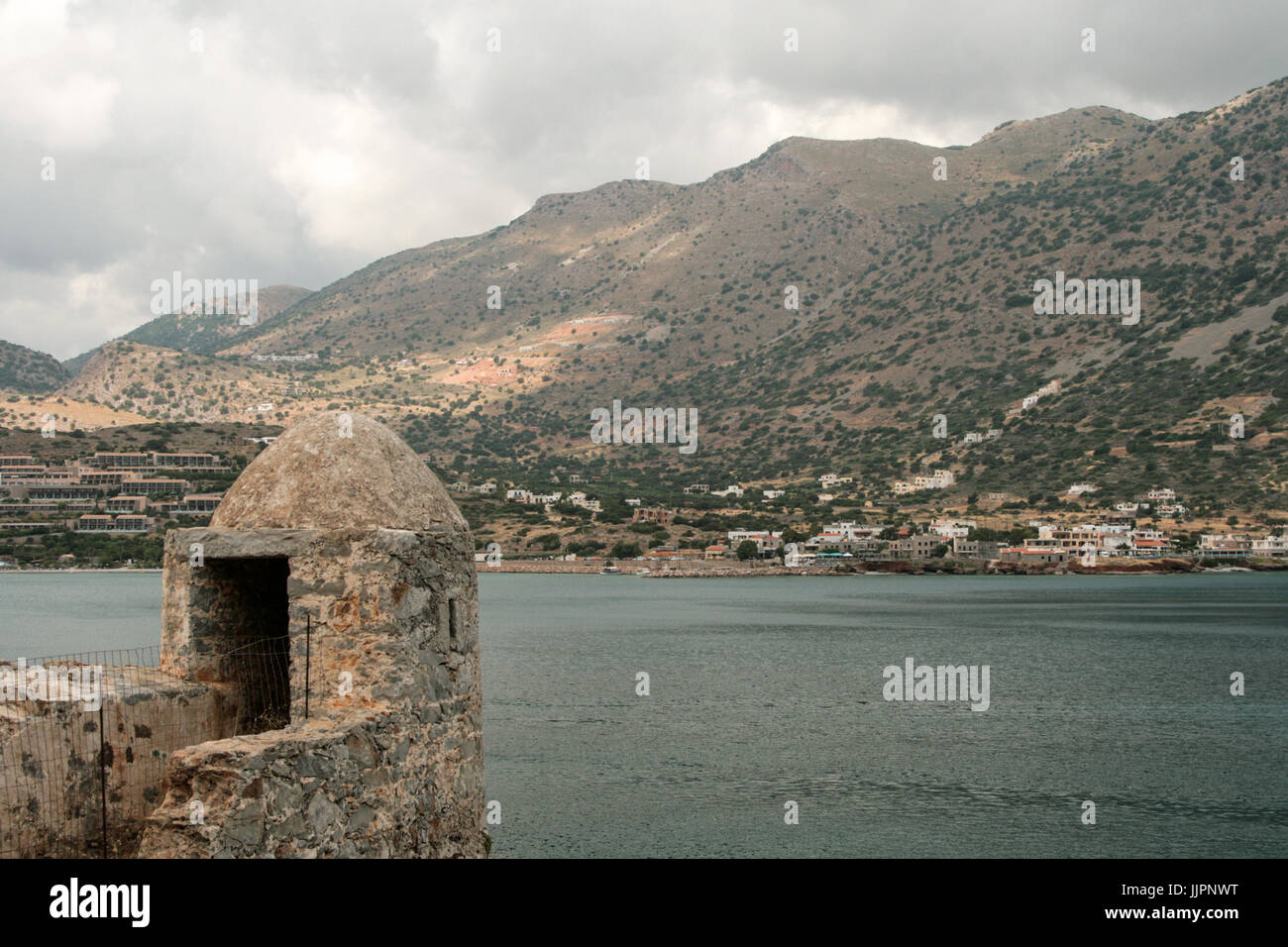 Vecchia Fortezza veneziana sull isola di Spinalonga, Creta, Grecia Foto Stock