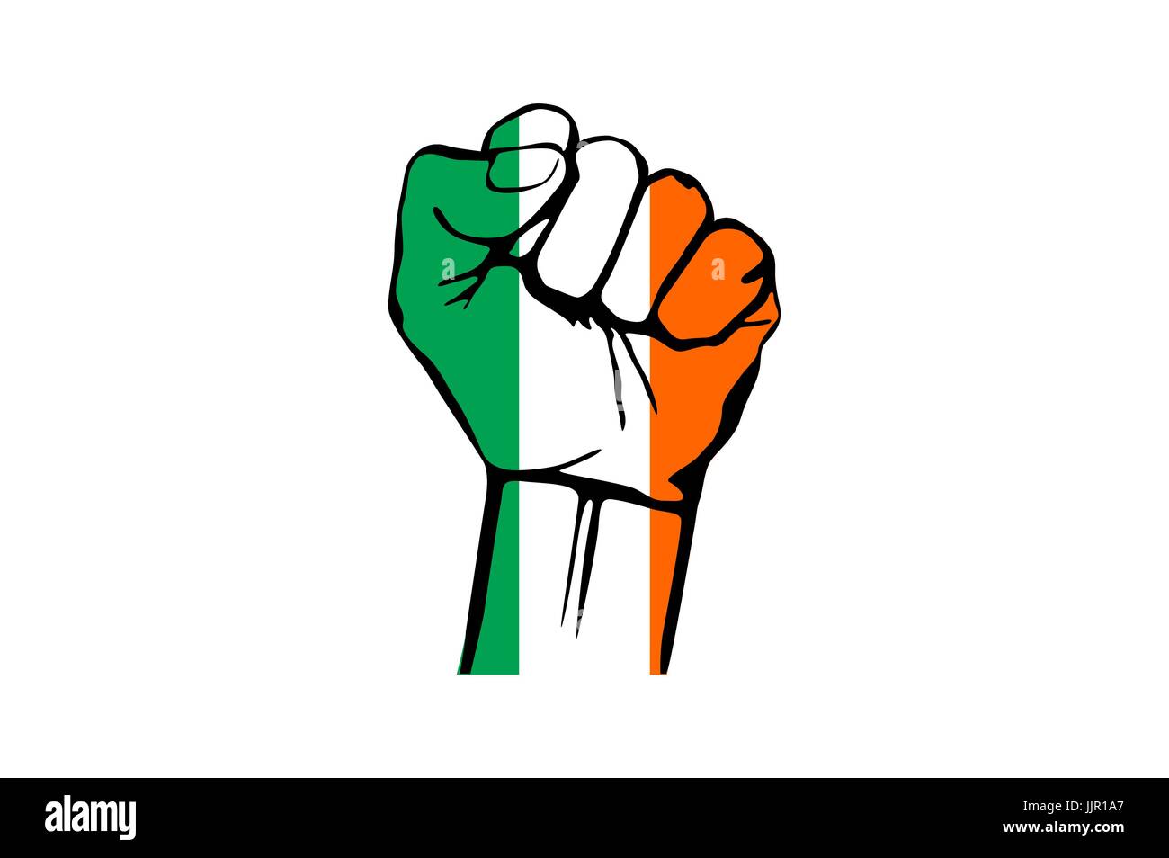 Pugno di Irlanda bandiera dipinta, multiuso concetto - isolato su sfondo bianco arte Illustrazione Vettoriale