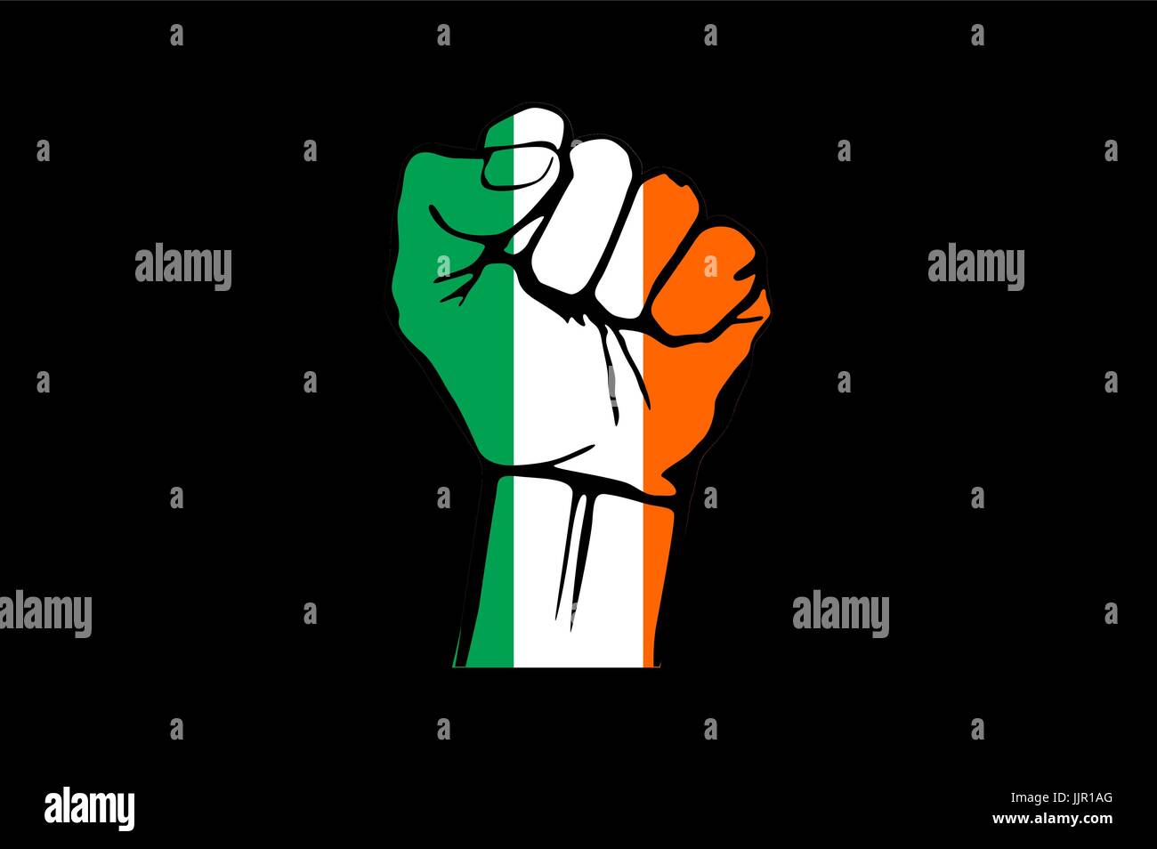 Pugno di Irlanda bandiera dipinta, multiuso concetto - isolato su sfondo bianco arte Illustrazione Vettoriale