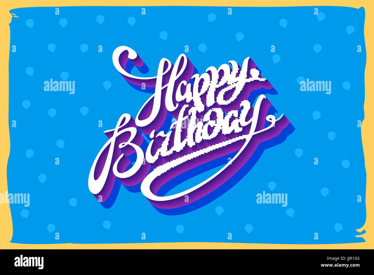 Vintage retrò happy birthday card, con i font, grunge telaio e freccette seamless background. vettore d'arte Illustrazione Vettoriale