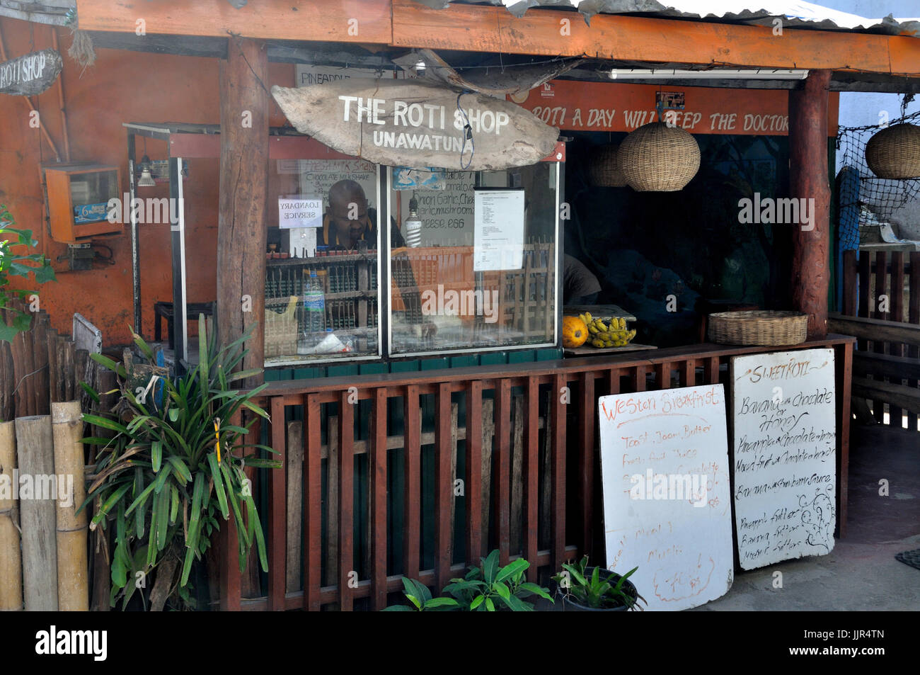 Ristorante locale e take-away, Unawatuna, Sri Lanka Foto Stock