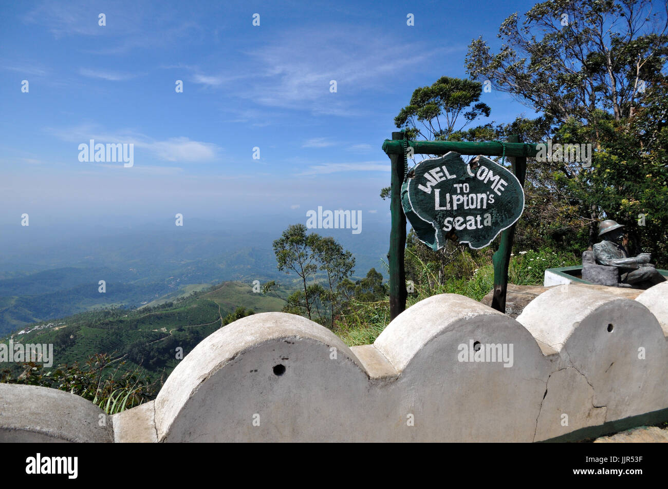 Vista da Lipton la sede vicino a Haputale, Sri Lanka Foto Stock