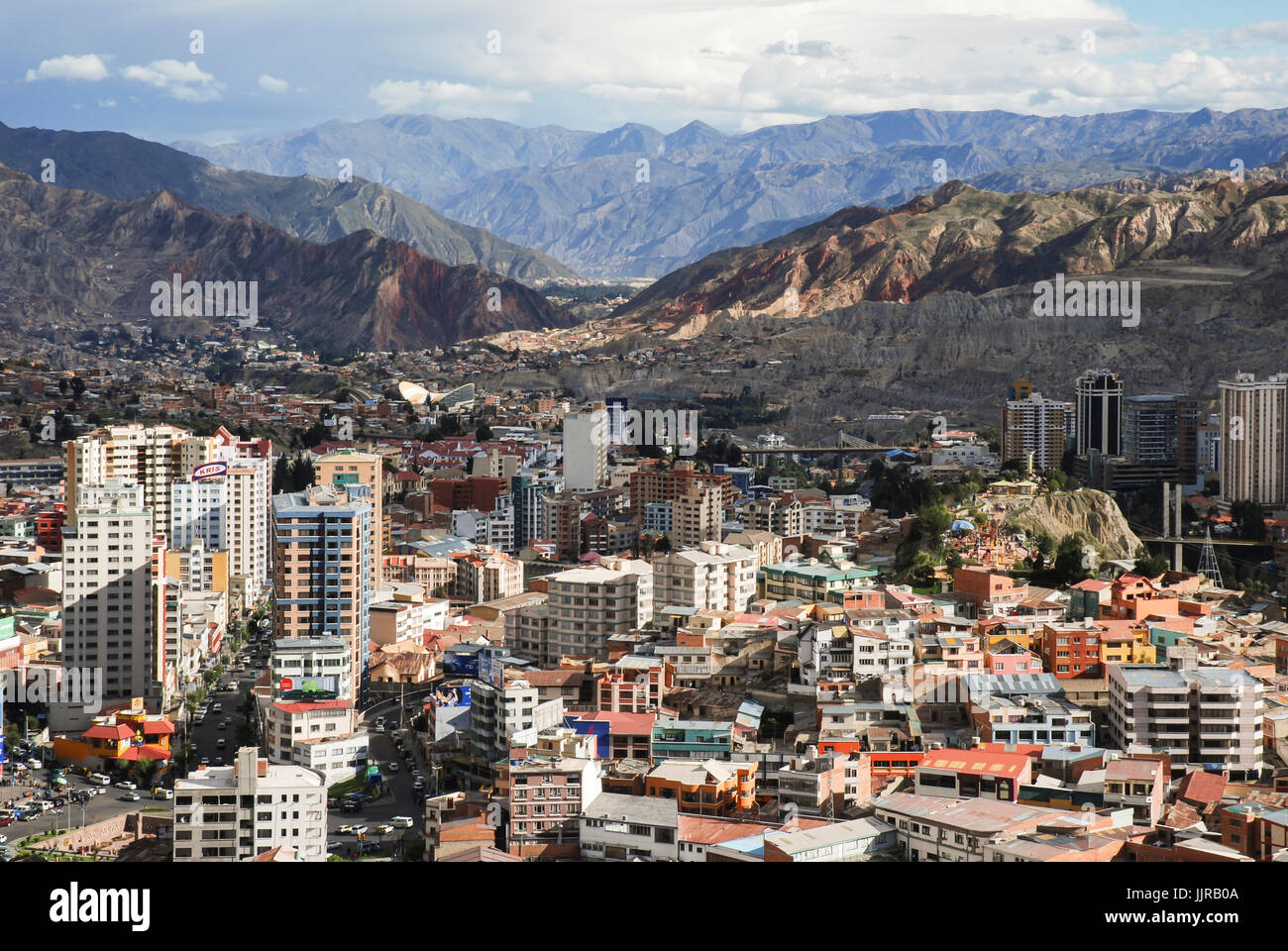 Vista panoramica di La Paz da Killi Killi viewpoint. Bolivia, Sud America Foto Stock