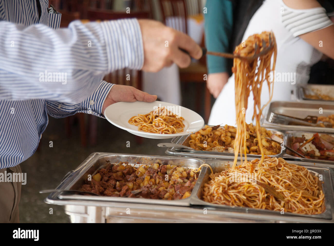 Lima è la capitale gastronomica del Sud America. La città offre più tutto quello che potete mangiare al buffet erano si può provare la vasta gamma di gastronomia peruviana Foto Stock