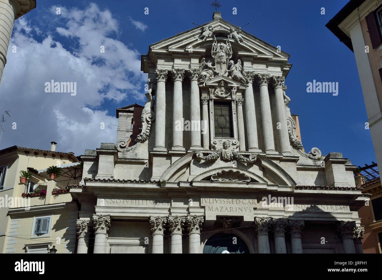 Santi Vincenzo e Anastasio a Trevi (Santi Vincenzo e Anastasio a Trevi). Si tratta di una chiesa barocca di Roma, Italia. Costruito dal 1646 al 1650. Foto Stock