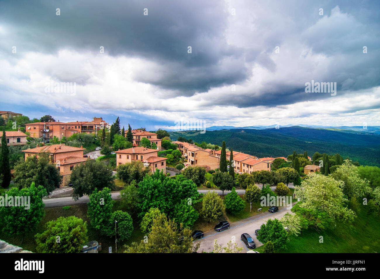 Scene di strada e immagini del paesaggio della Toscana, Italia Foto Stock