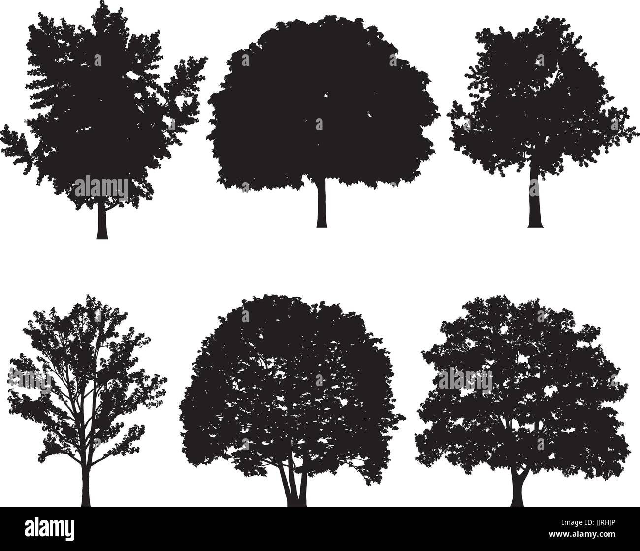 Illustrazione Vettoriale di sagome ad albero Illustrazione Vettoriale