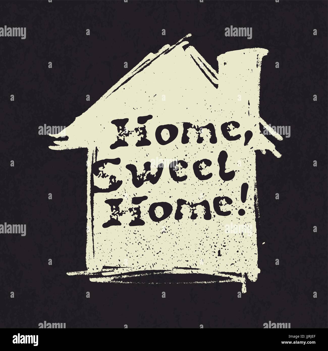 Home sweet home lettering. Disegnata a mano illustrazione vettoriale, biglietto di auguri, progettazione logo. Illustrazione Vettoriale