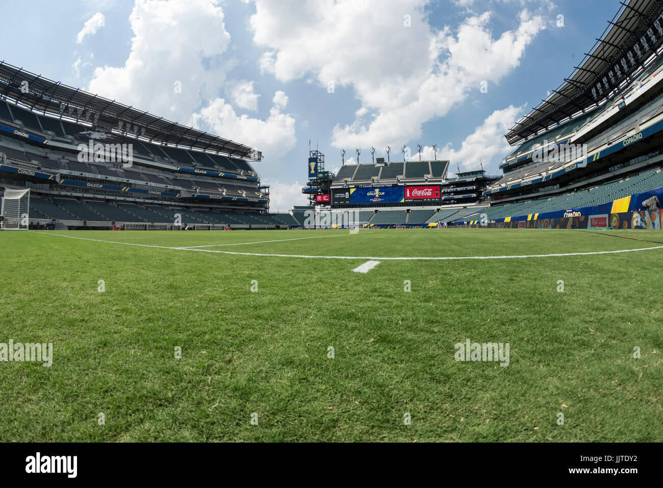 Philadelphia, PA, Stati Uniti d'America - Luglio 19, 2017: vista generale del Lincoln Financial Field prima 2017 Gold Cup quarterfunals Foto Stock