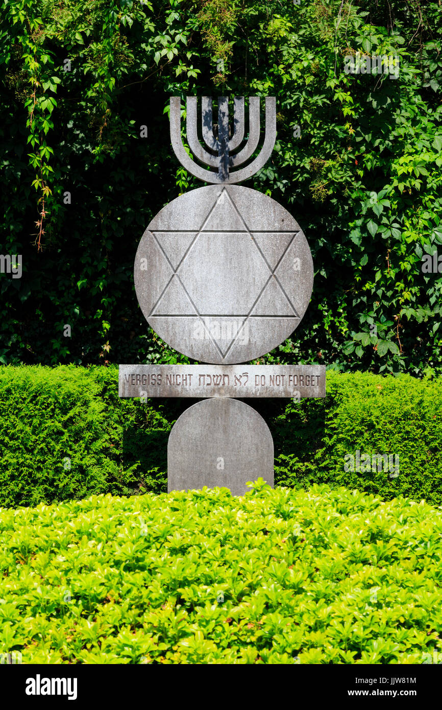 Campo di concentramento di Dachau memoriale ebreo, Monaco di Baviera, Germania Foto Stock