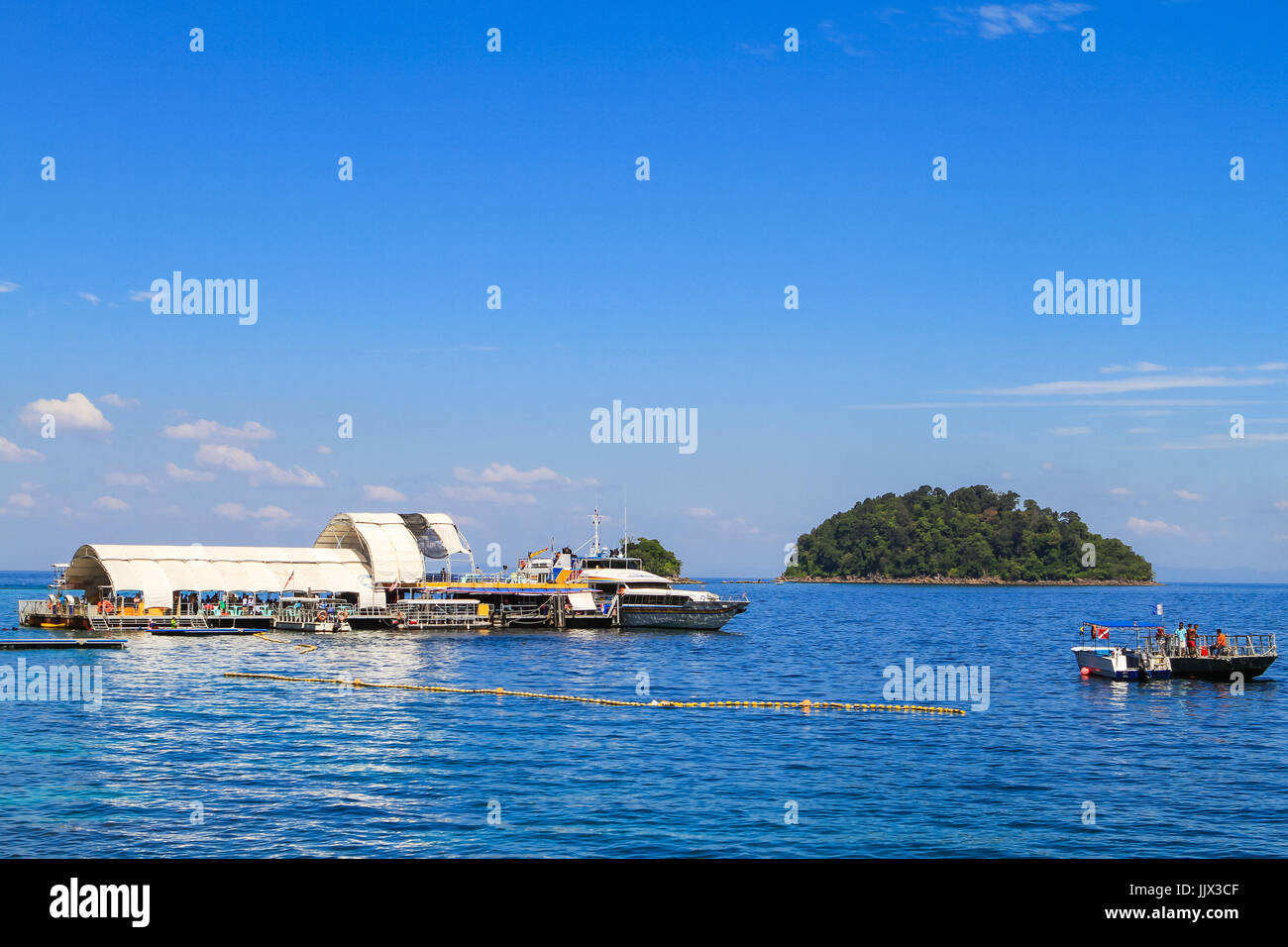 Pulau Payar e parco marino diving center. Parco marino offre protezione per le sue diverse forme di vita marina. Anche lo snorkeling e le immersioni sito. Foto Stock