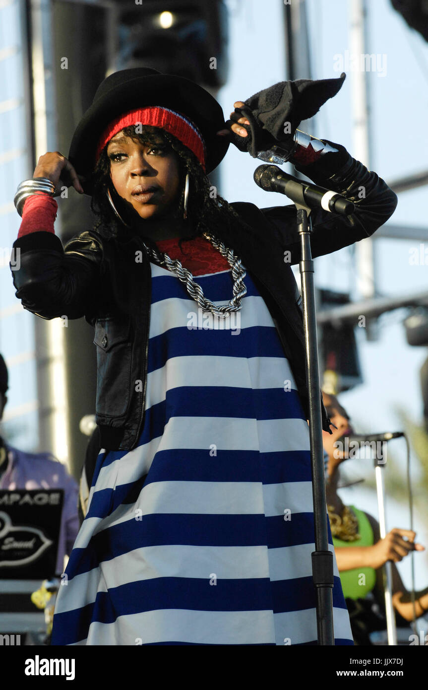 La sig.ra Lauryn Hill suona il 15,2011 Coachella Music Festival aprile 2011 Indio. Foto Stock