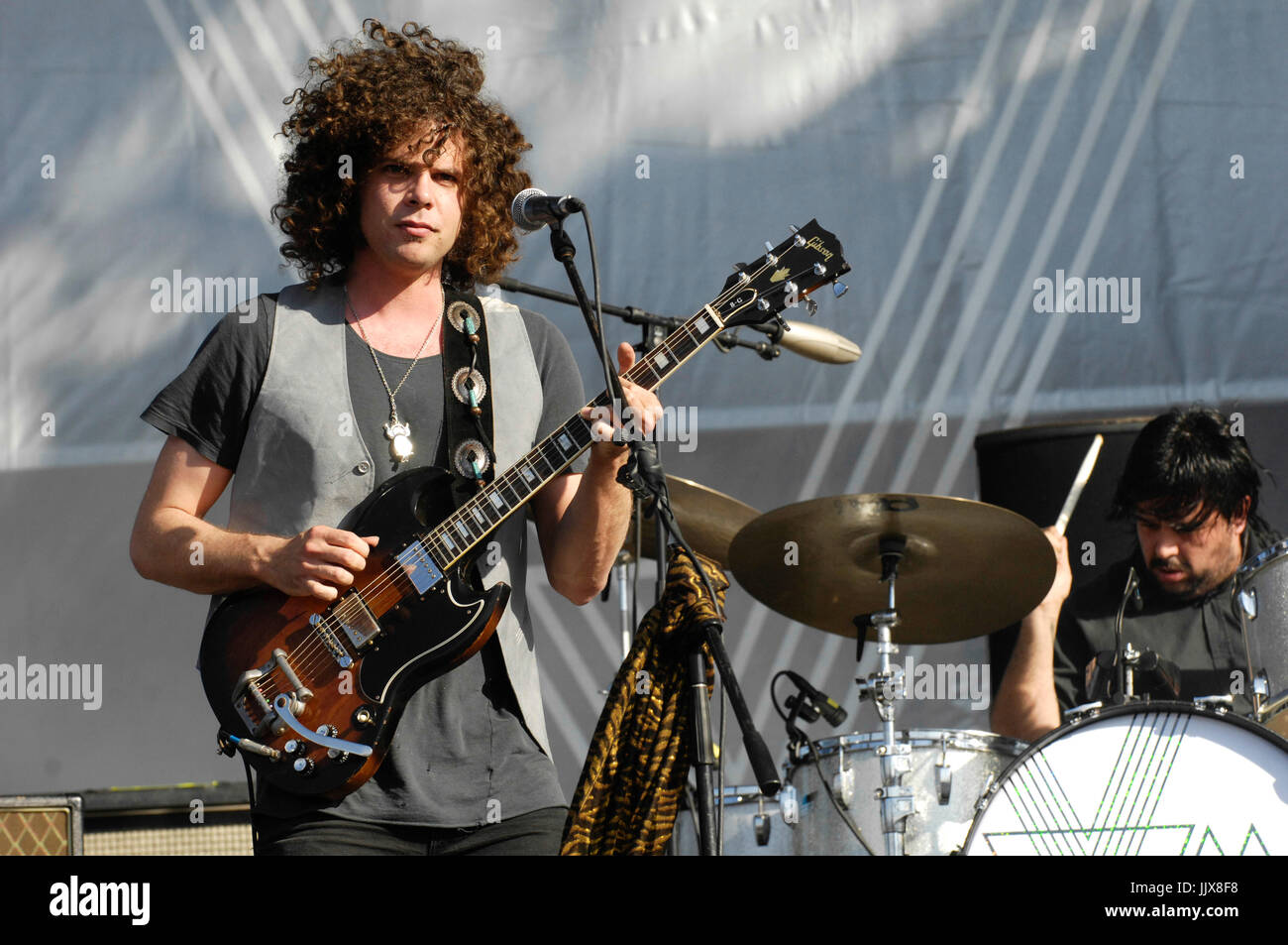 Andrew Stockdale Wolfmather suona 2009 KROQ epicentro Pomona Fairplex Pomona. Foto Stock