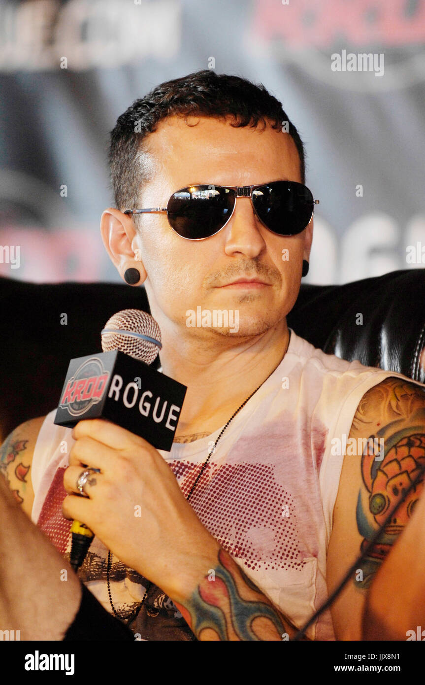 Chester bennington linkin park backstage 2009 kroq epicentro pomona fairplex pomona. Foto Stock