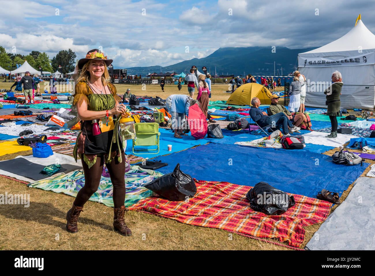 Quarantesimo annuale di Vancouver Folk Music Festival, Vancouver, British Columbia, Canada. Foto Stock