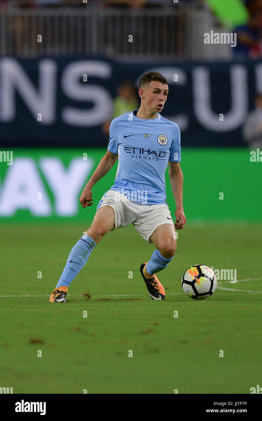 20 Luglio 2017 - Manchester City centrocampista Phil Foden (80) in azione durante la International Champions Cup gioco tra il Manchester United e il Manchester City a NRG Stadium di Houston, Texas. Chris Brown/CSM Foto Stock