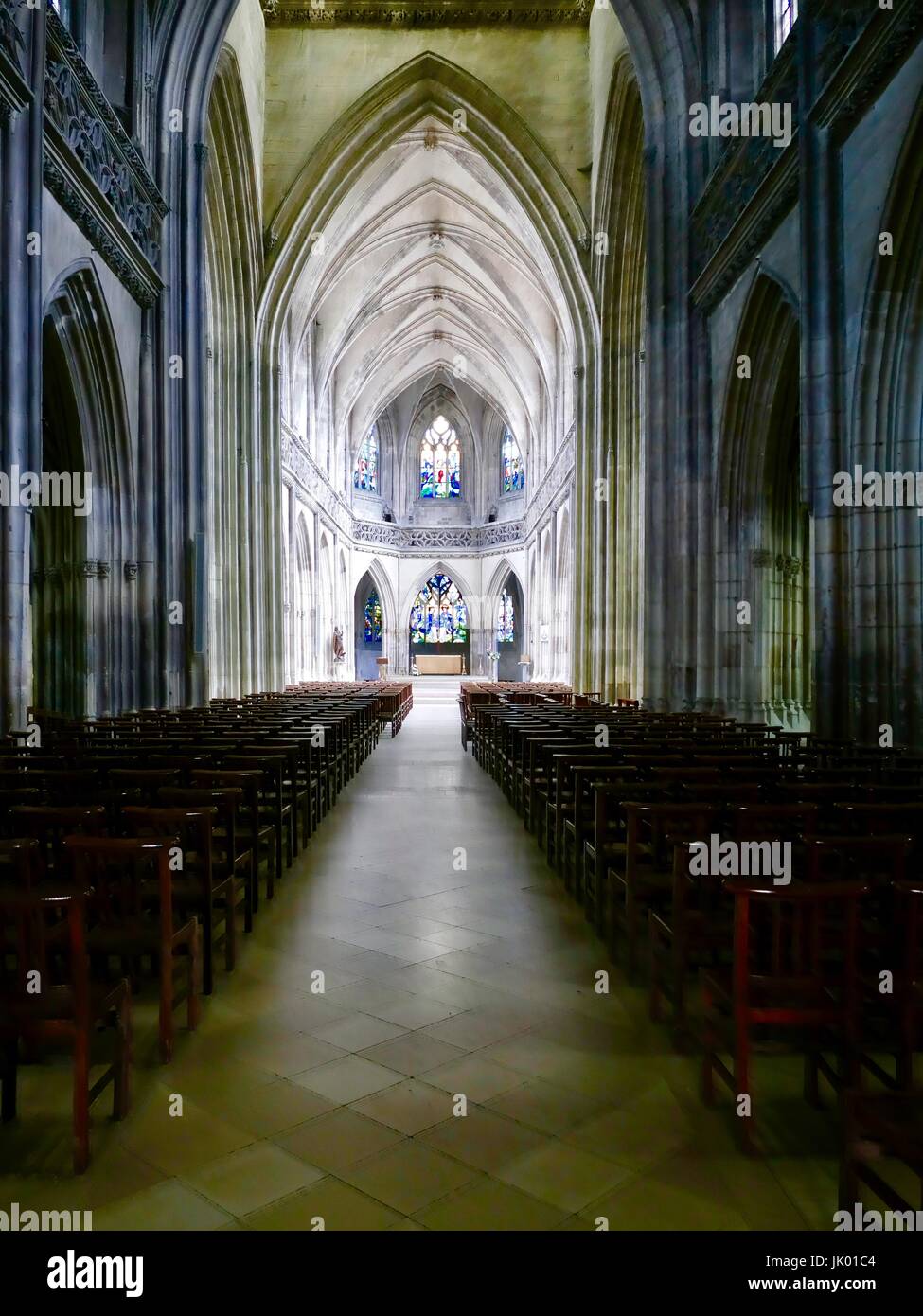 Chiesa Saint-Jean a Caen, costruita tra il XIV e il XVI secolo in stile gotico. Caen, Calvados, Normandia, Francia. Foto Stock