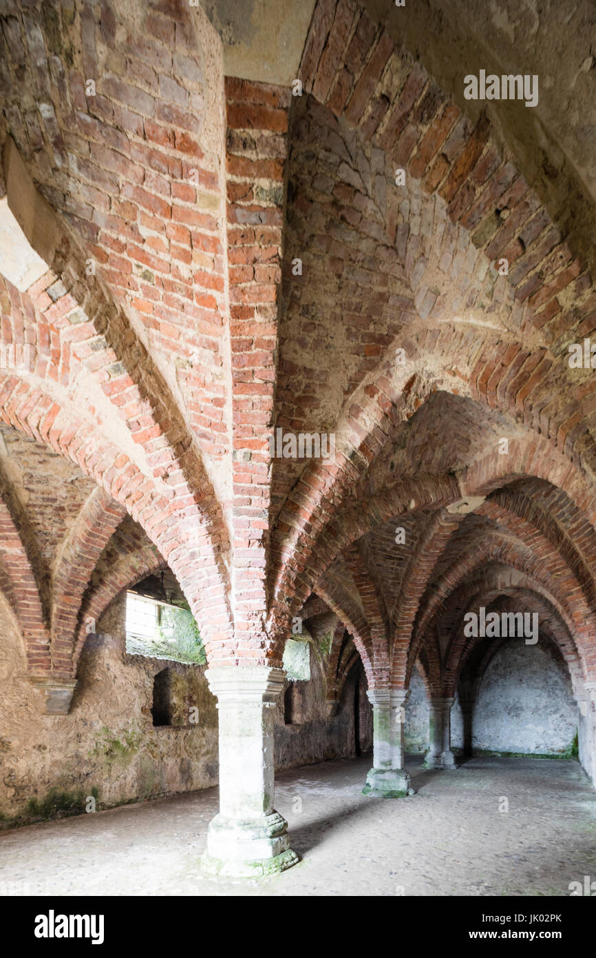 Blakeney Guildhall. Un mercante medioevale nel seminterrato della casa Foto Stock