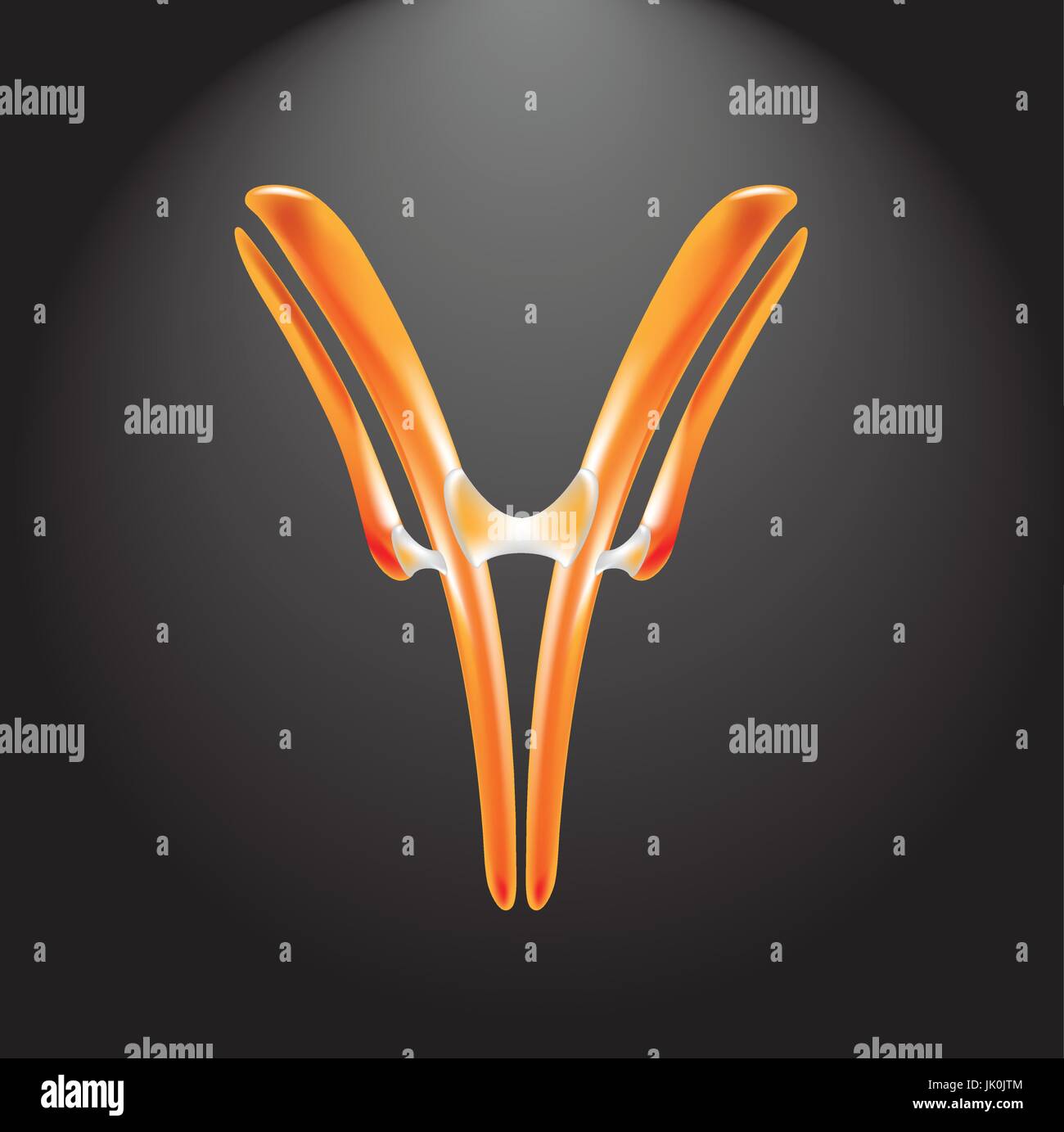 Stilizzata della tecnologia medica, cell blocker anticorpo, biotech, microbiologia Illustrazione Vettoriale