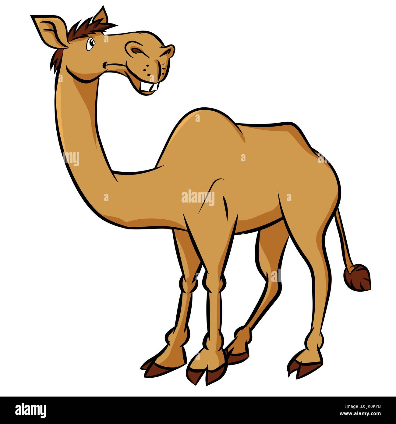 Coloratissimo Cartoon cammello su sfondo bianco - clipart vettoriali illustrazione Illustrazione Vettoriale