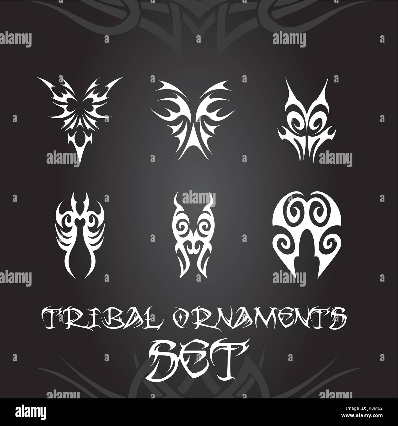 Ornamenti tribali per tatuaggio e disegni Illustrazione Vettoriale