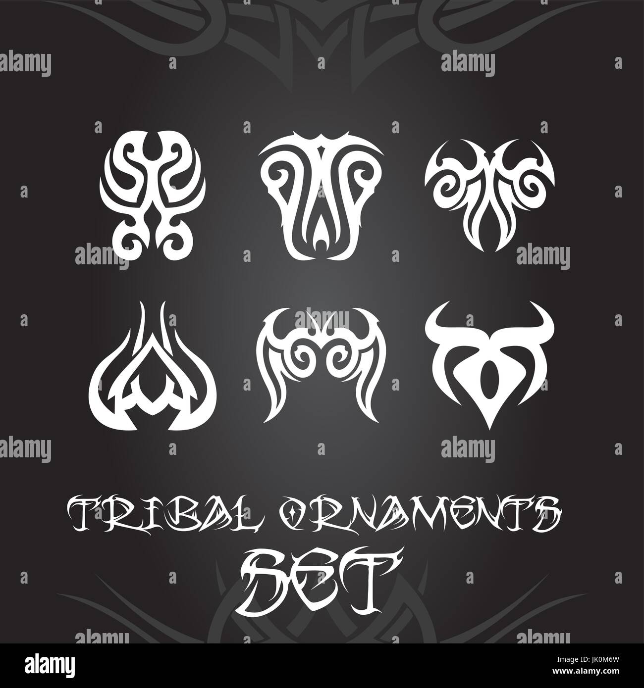 Ornamenti tribali per tatuaggio e disegni Illustrazione Vettoriale