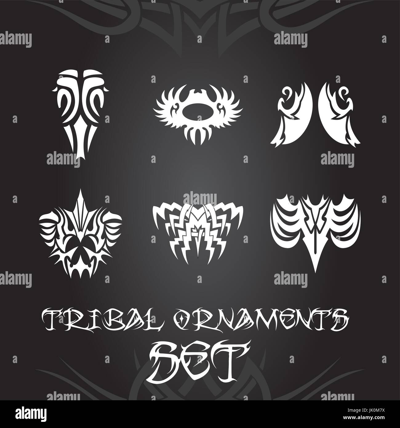 Ornamenti tribali per tatuaggio e disegni Illustrazione Vettoriale