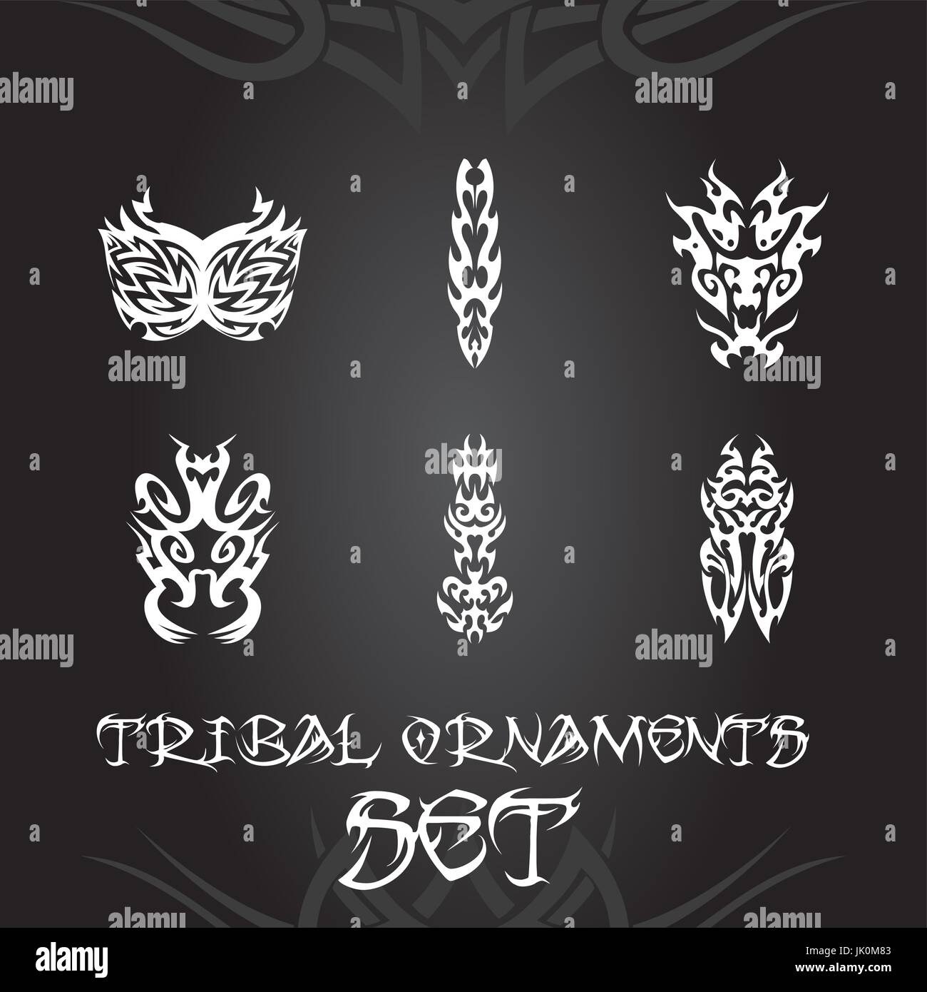 Ornamenti tribali per tatuaggio e disegni Illustrazione Vettoriale