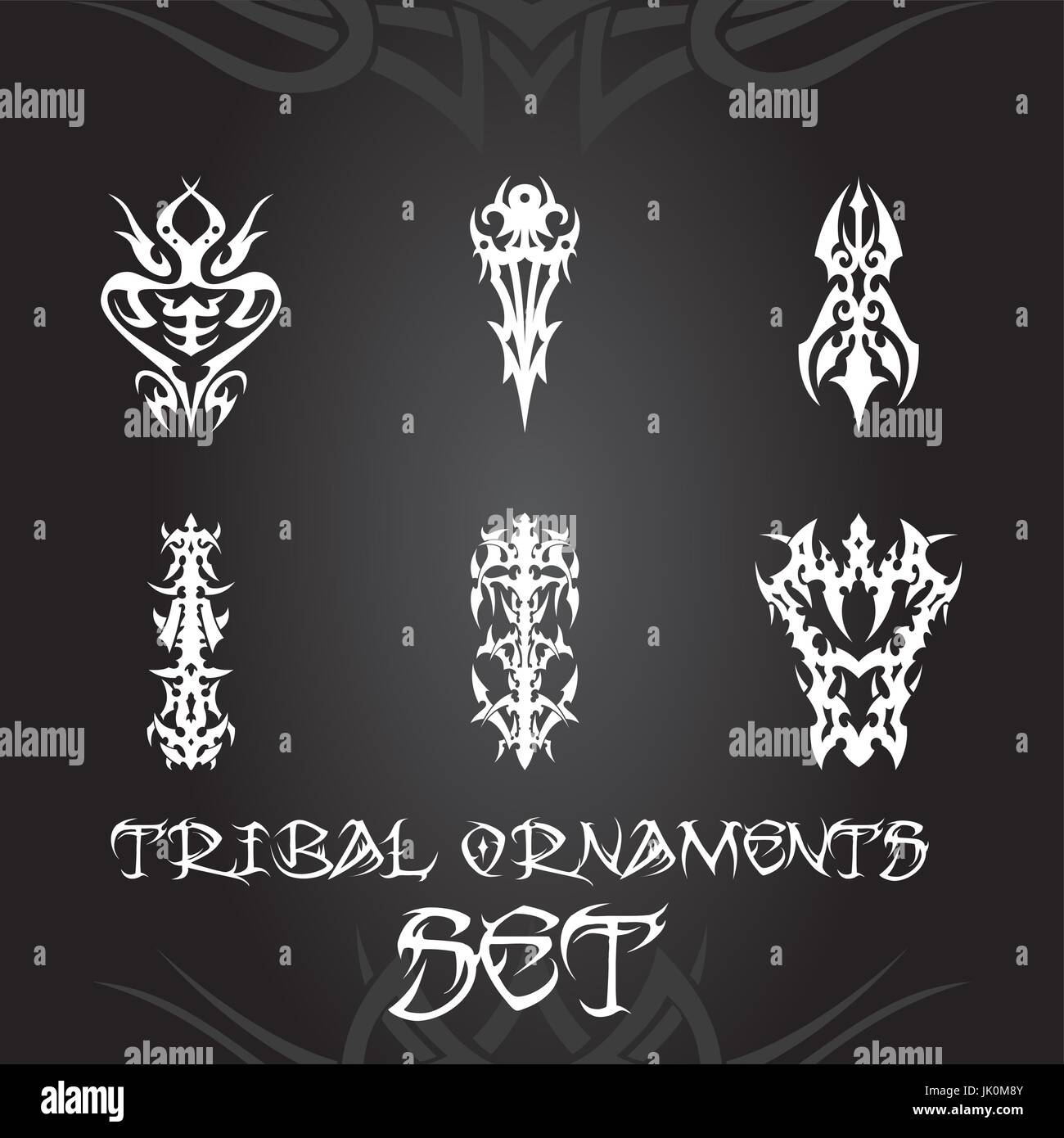 Ornamenti tribali per tatuaggio e disegni Illustrazione Vettoriale