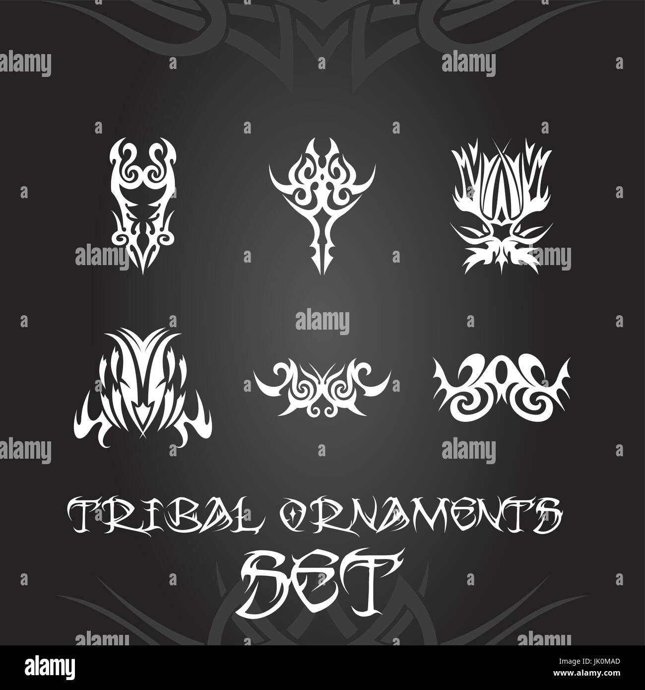 Ornamenti tribali per tatuaggio e disegni Illustrazione Vettoriale