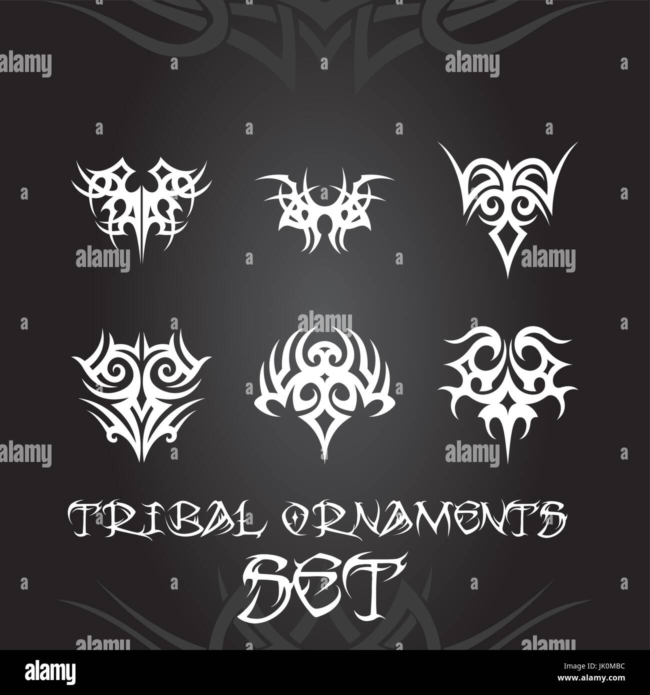Ornamenti tribali per tatuaggio e disegni Illustrazione Vettoriale